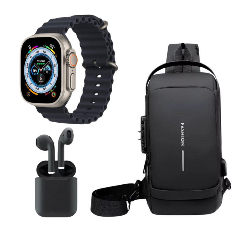 El Combo Perfecto: Bolso / Reloj SmartWatch T800 / Auriculares I12